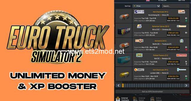 utf 8Unlimited Money XP Booster v1.6 E28093 ETS2 1.55 640x340 1